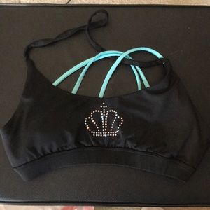 Black and Teal Sports Bra